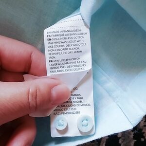 Light Blue Linen-Blend Shirt